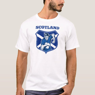 Ballschottland-Flaggenschild des Rugbyspielers T-Shirt