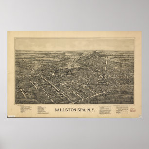 Ballston Wellness-Center New York 1890 Antik Panor Poster