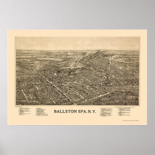 Ballston Wellness-Center, NY Panoramic Map - 1890 Poster
