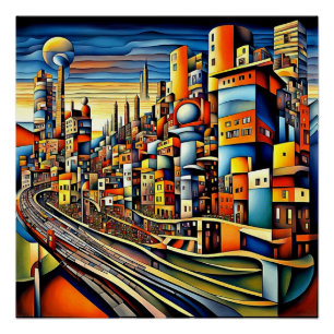 Ballungsraum bei Sonnenuntergang 2 Poster