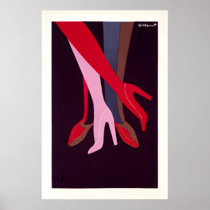 Bally Schuhe Vintage Poster – Französischer Mode D