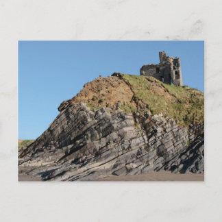 Ballybunion-Burg auf der Ansichtskarte Postkarte