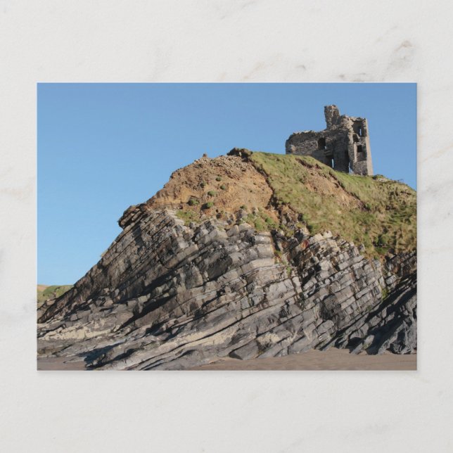 Ballybunion-Burg auf der Ansichtskarte Postkarte (Vorderseite)