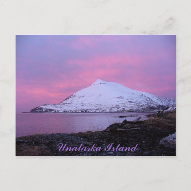 Ballyhoo Mountain, rosa Winter Sunset Postkarte (Vorderseite)