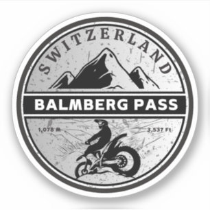 Balmberg Pass - Schweizer Alpen - Motorradtour Aufkleber