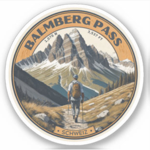 Balmberg Pass Schweizer Alpen Wanderwege Aufkleber