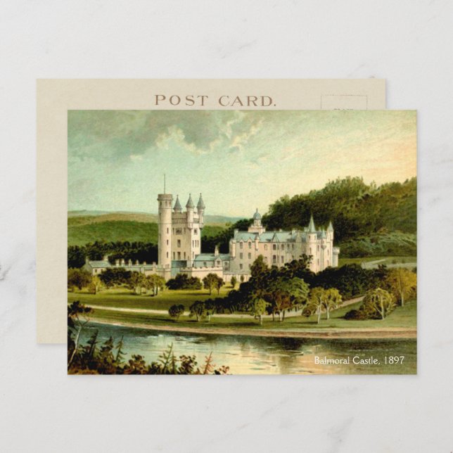 Balmoral Castle 1897 wiederhergestellt hohe Auflös Postkarte (Vorne/Hinten)