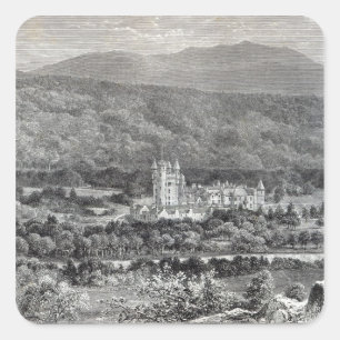 Balmoral, from 'Leisure Hour', 1888 Quadratischer Aufkleber