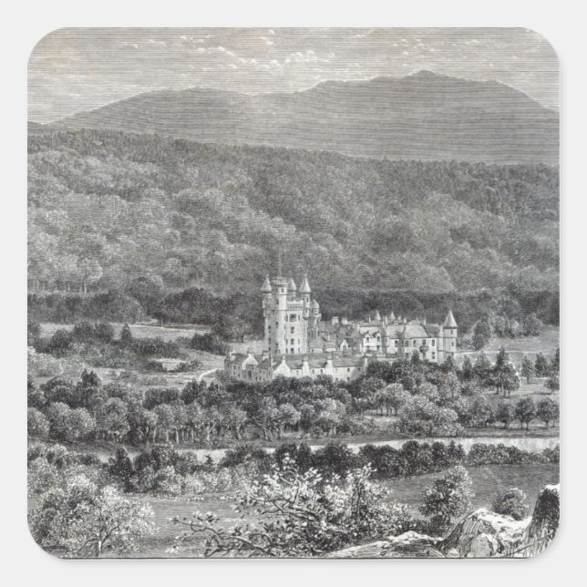 Balmoral, from 'Leisure Hour', 1888 Quadratischer Aufkleber (Vorderseite)