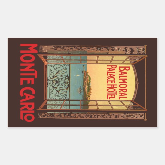 Balmoral Palace Hotel (Monte Carlo) Vector Format Rechteckiger Aufkleber (Vorderseite)