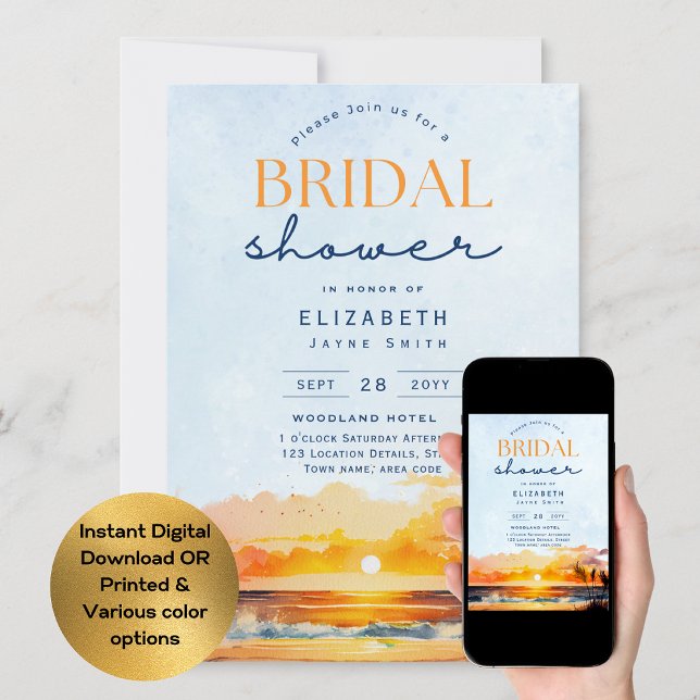 Balmy Days | Tropical Sunset Beach Brautparty Einladung (Von Creator hochgeladen)