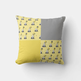 Balonbären Gelb und Grauwürfelkissen Kissen