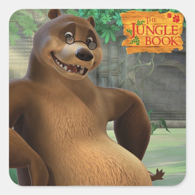 Baloo 5 quadratischer aufkleber (Vorderseite)