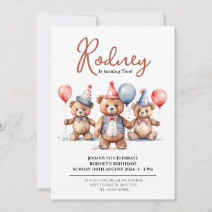 Baloon Bear Baby Dusche Einladungen