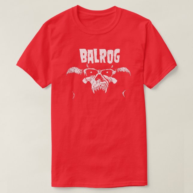 Balrog Black Print Button T-Shirt (Design vorne)