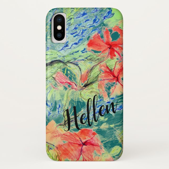 Balsam und Lobelia Blume und Ihr Name Case-Mate iPhone Hülle (Rückseite)