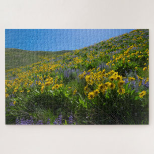 Balsamroot und Lupine in Sage Hills Wenatchee, WA Puzzle