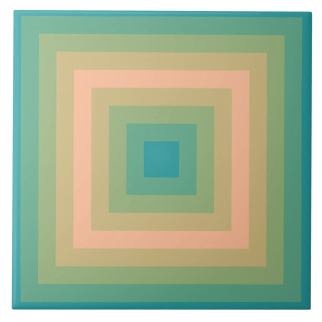 Baltic Fuzzy Peach Squares Keramik Tile Fliese (Vorderseite)