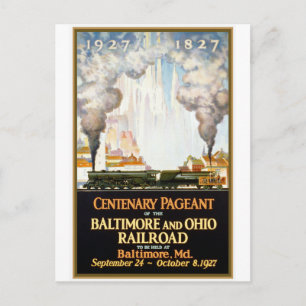 "Baltimore and Ohio Railway Centenary" Postkarte