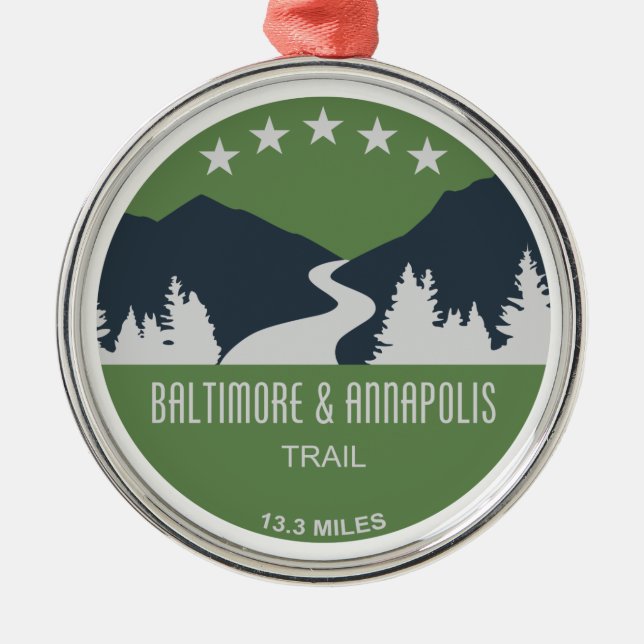 Baltimore & Annapolis Ornament Aus Metall (Vorne)
