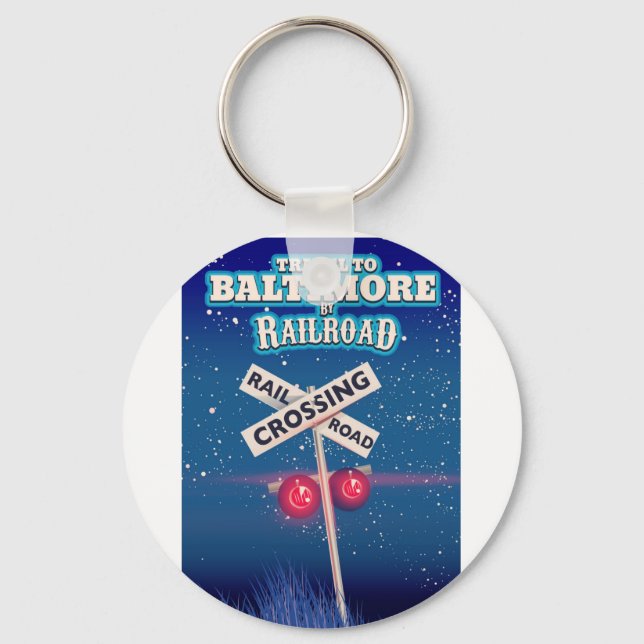 Baltimore Bahnübergang Poster. Schlüsselanhänger (Vorderseite)