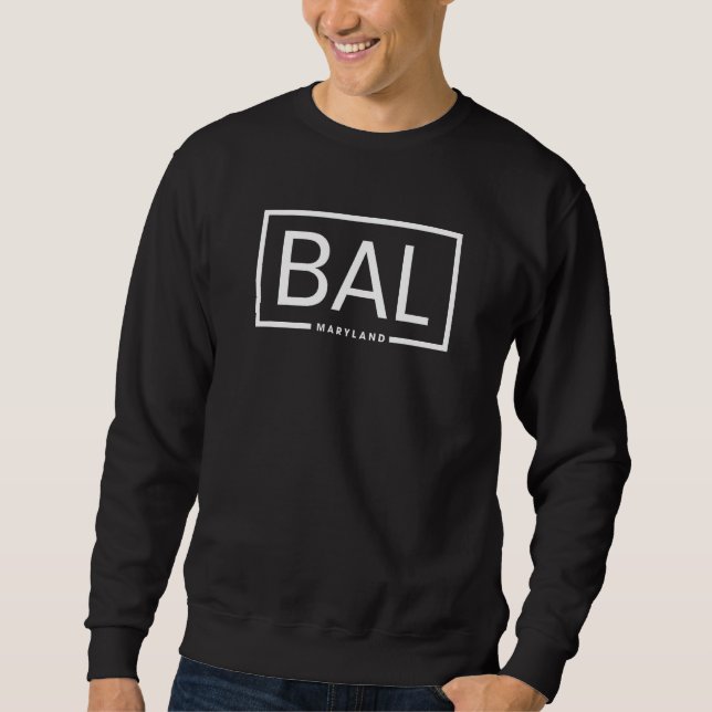 Baltimore BAL Airport Code Square Box Retro Frauen Sweatshirt (Vorderseite)