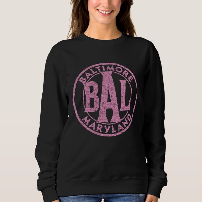 Baltimore BAL Kreis Schild Bedruckt Rosa Druck Sweatshirt (Vorderseite)