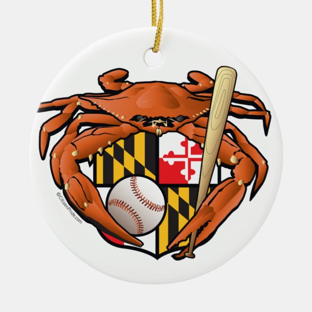 Baltimore-Baseball trägt Krabbe zur Schau Keramik Ornament (Vorne)