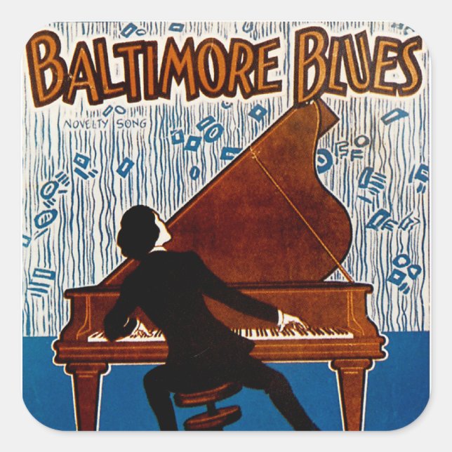 Baltimore Blues Quadratischer Aufkleber (Vorderseite)