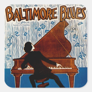 Baltimore Blues Quadratischer Aufkleber