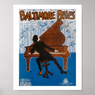 Baltimore Blues Vintag Song Sheet Cover Poster