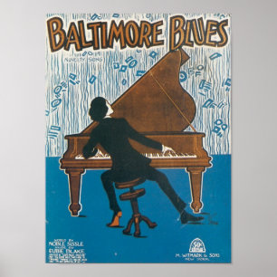 Baltimore Blues Vintag Songbook Cover Poster