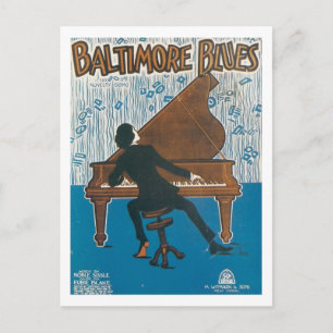 Baltimore Blues Vintag Songbook Cover Postkarte