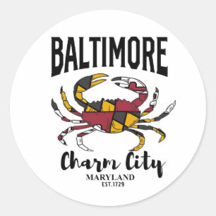 Baltimore Charm City Crab Runder Aufkleber