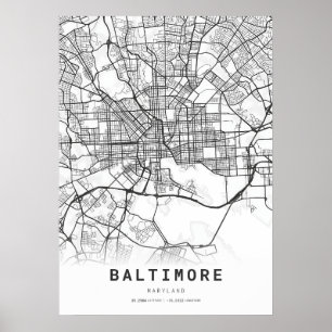 Baltimore City Map Poster