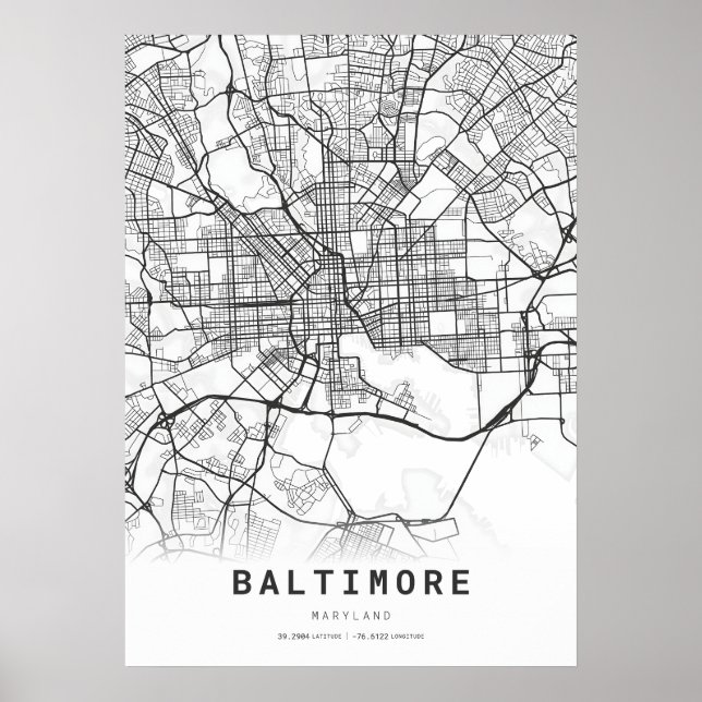 Baltimore City Map Poster (Vorne)