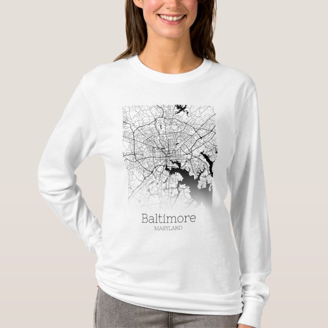 Baltimore City Map T-Shirt (Vorderseite)