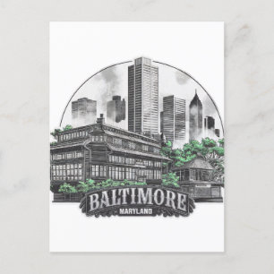 Baltimore City Maryland USA Postkarte