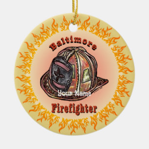 Baltimore Feuerwehrmann Keramik Ornament