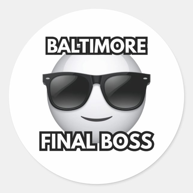 Baltimore Final Boss Cool Emoji Sticker (Vorderseite)