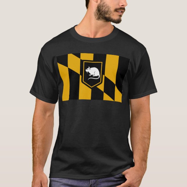 Baltimore-Flaggen-Ratten-Shirt T-Shirt (Vorderseite)