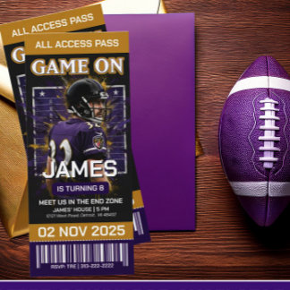 Baltimore Football Ticket Birthday Invitation Einladung