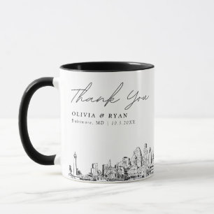 Baltimore Hochzeits-Minimal-Custom-Kaffeetasse Tasse