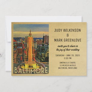 Baltimore Hochzeitseinladung Vintage Mitte des Jah Einladung