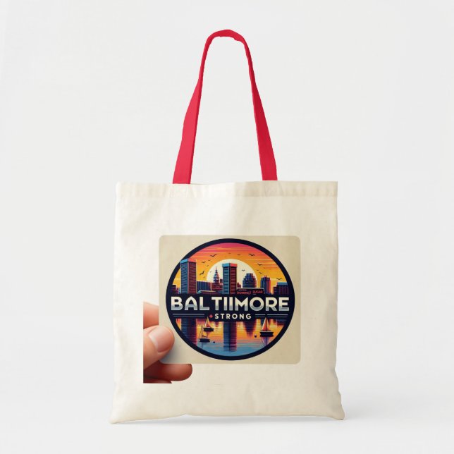 Baltimore Iconic Sunset: Starke City-Tasche Tragetasche (Vorne)