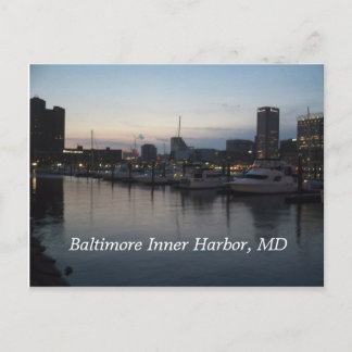 Baltimore Innenhafen bei Nacht Postkarte