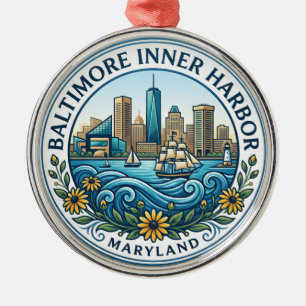 Baltimore Inner Harbor Maryland Ornament Aus Metall