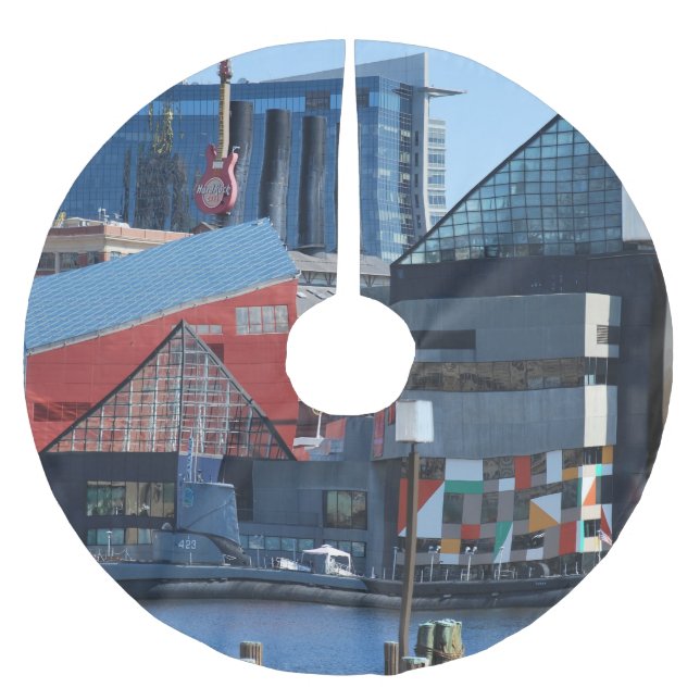 Baltimore Innere Hafen Tree Skirt, Bmore Polyester Weihnachtsbaumdecke (Vorderseite)