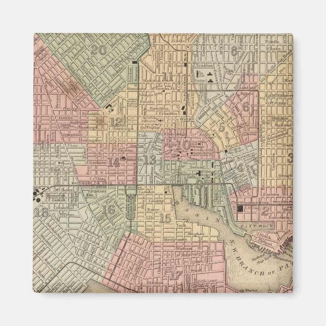 Baltimore Karte von Mitchell Magnet (Vorne)