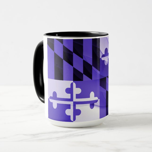Baltimore Lila Maryland State Flag Kaffee Tasse (Vorderseite Links)